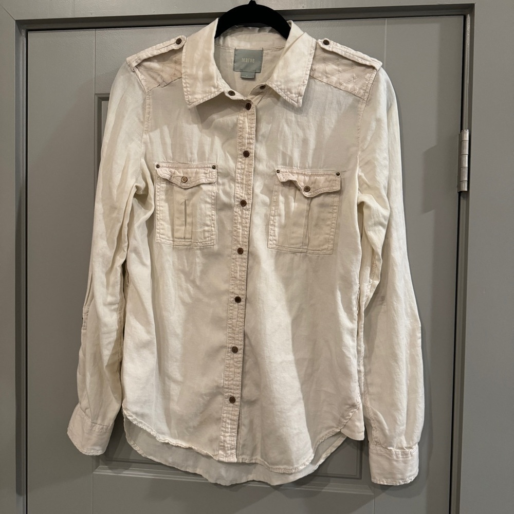 MAEVE BY ANTHROPOLOGIE | Long Sleeve Snap Button Up Western Quilted Shirt